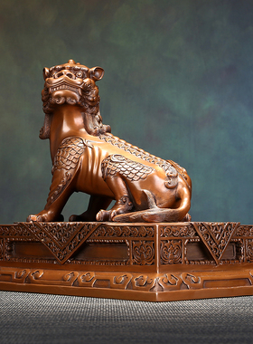 速发紫铜艺听品件九华山地藏王坐骑瑞兽家居饰品办公室开业礼摆工