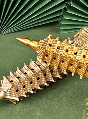 速发1 层文真塔纯铜摆件全黄铜昌铜十一层男孩孩家用书桌1送底座