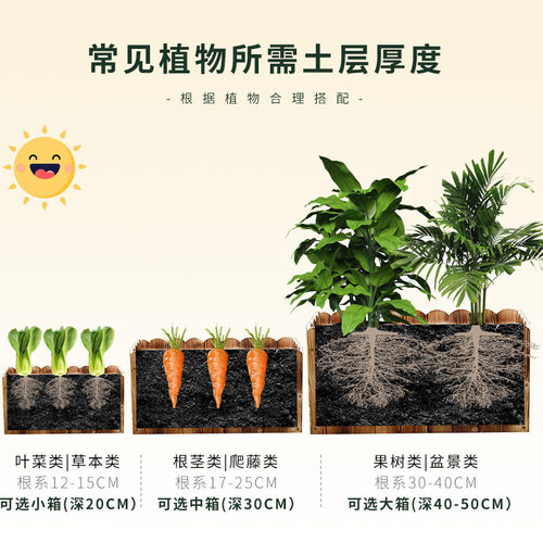 防腐木花箱户外长方形种植箱阳台室内木质花盆庭院特大号景观花坛 - 图2