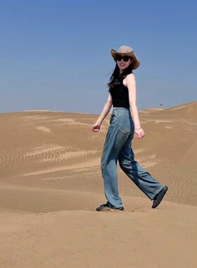 沙漠防晒帽子防晒帽男女徒步装备遮阳帽户O外防沙牛仔沙漠帽穿搭
