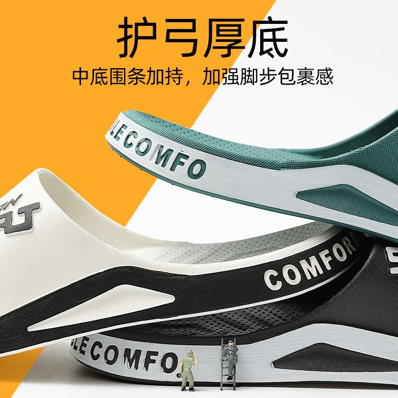 拖鞋男士夏季外穿2023新款室内家居家用防滑厚R底耐磨运动凉拖男 - 图2