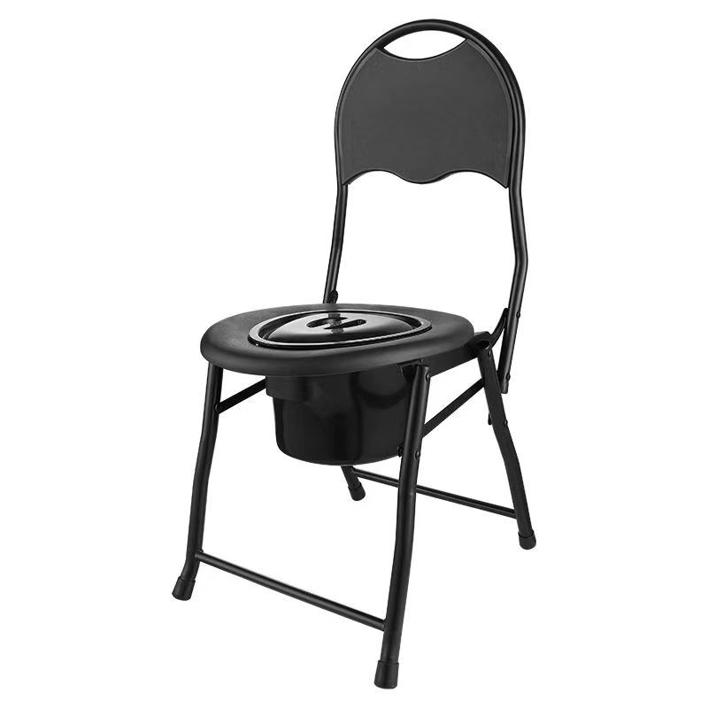 孕妇坐便椅老人坐便器残疾助便凳碳钢折叠坐便凳蹲坑神器大便凳 - 图3