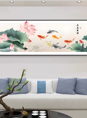 速发五福临门墙景背贴装饰画简约壁画卧室床头自山贴画客厅粘水画