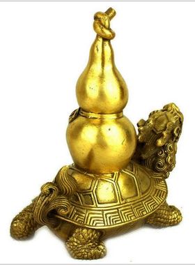速发新款铜龙龟葫芦摆件龟背葫芦财制归禄福来招铜转运旺事业家居