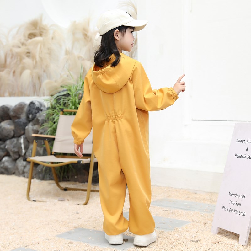 儿童连体罩衣防脏防水透气玩沙衣男女大童羽绒服罩衣大码涂鸦画画 - 图2