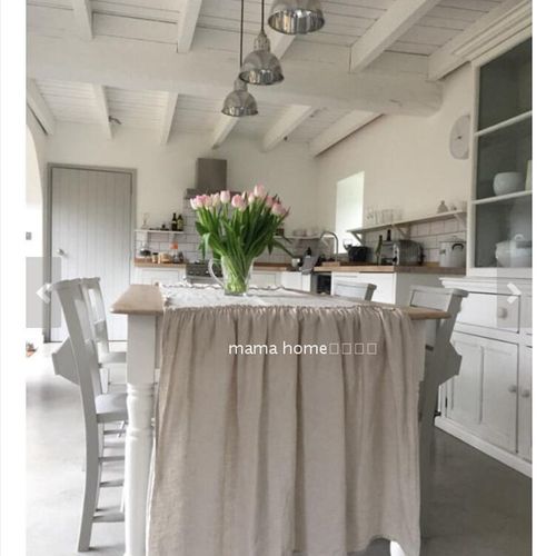 桌布水洗亚麻 美式乡村布艺亚麻餐桌旗 欧式长方形纯色桌布定制 - 图0