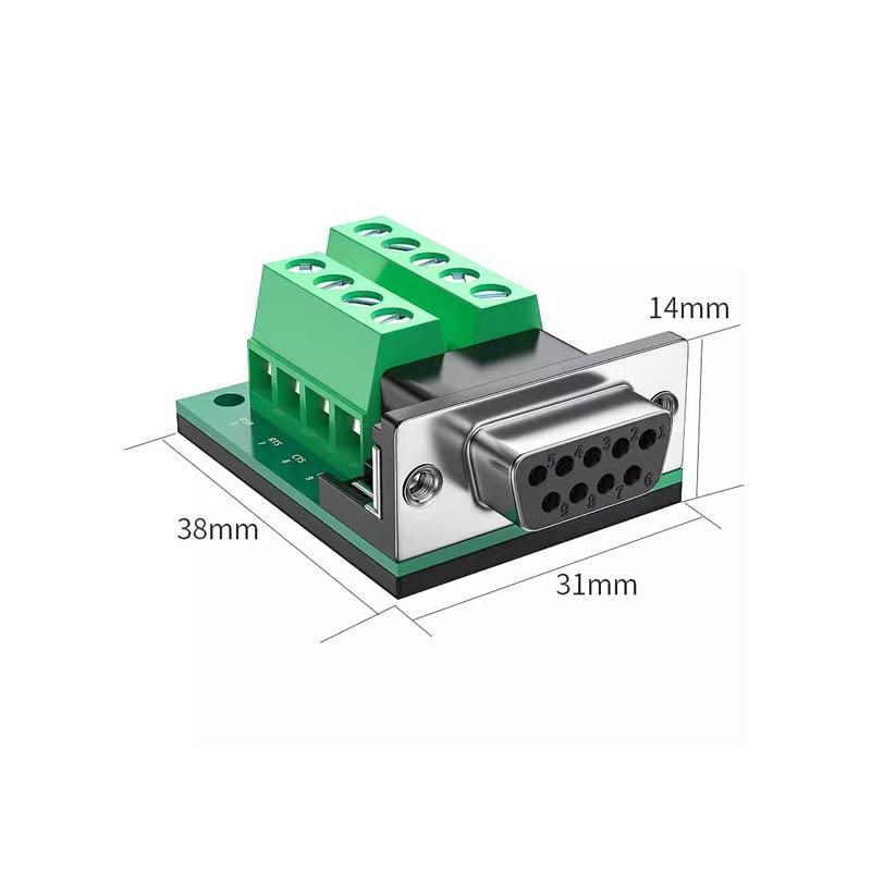 485接线端子422接头db9免焊九针公母头9针串口头9孔235线232转接 - 图1