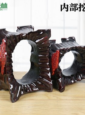 c103 万能底座自带凹槽鹅卵石底座实木底座托 托架免挖槽国画 画