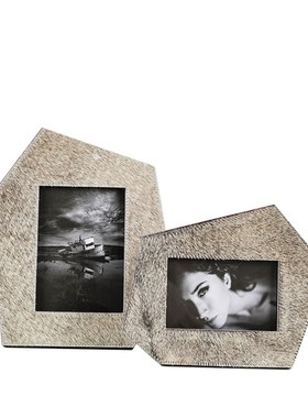 简约现代马毛压克力相框架子摆件桌面置物架装饰摆设客厅样板间