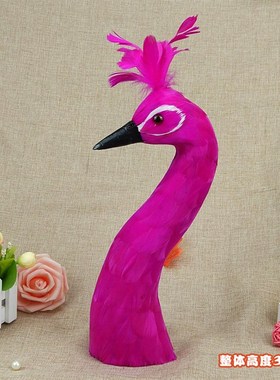 仿真孔雀头模型宴道具仿真羽毛孔雀头餐桌模型摆件白孔雀仿真动物