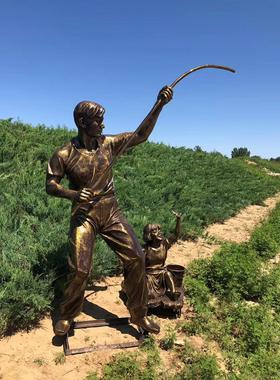 玻璃钢雕塑渔民文化打渔钓鱼捕鱼归来渔翁垂钓渔船公园落地摆件