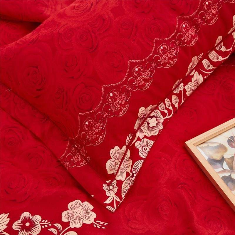 结婚喜庆大红色单品枕头套加厚磨毛枕芯套单件枕套一对装48*74cm,淘宝优惠券,粉丝福利购,淘宝优惠卷