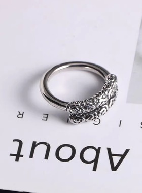 黑神话悟空金箍棒戒指男高街痞帅朋克个性时尚复古压花图腾环指男