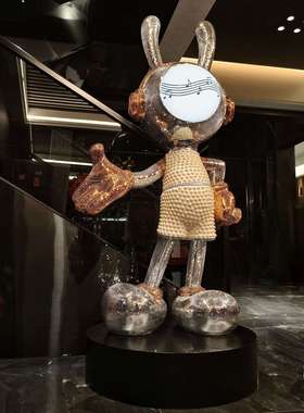 迎宾兔落地摆件朋友开店公司开业大吉吸睛礼物实用高级感气氛布置