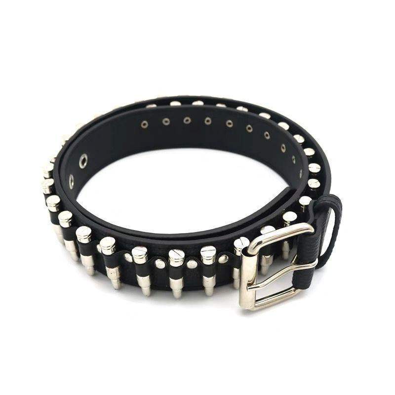 子弹y2k欧美腰带ins朋克铆钉皮带时尚百搭女士个性男女牛仔裤装饰