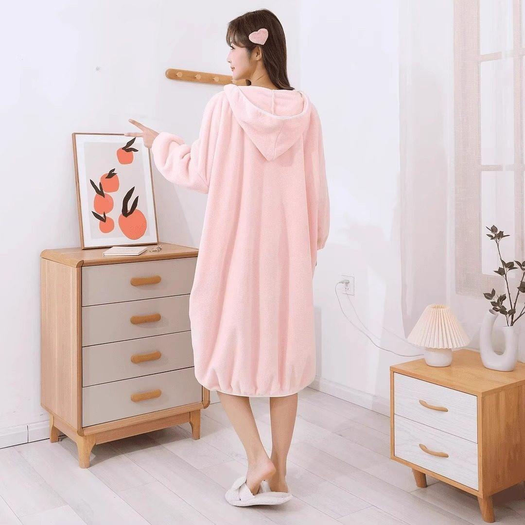 秋冬浴袍可穿浴巾女家用珊瑚绒吸水柔软速干浴裙洗澡睡袍睡衣连帽,淘宝优惠券,粉丝福利购,淘宝优惠卷