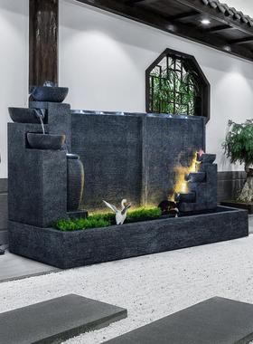 招财流水喷泉水幕墙庭院内水景观室外装饰鱼缸池入户客厅屏风摆件