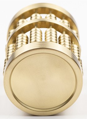 黄铜算盘笔筒纯铜中式摆件桌面创意礼物H铜艺术品家居装饰品铜摆