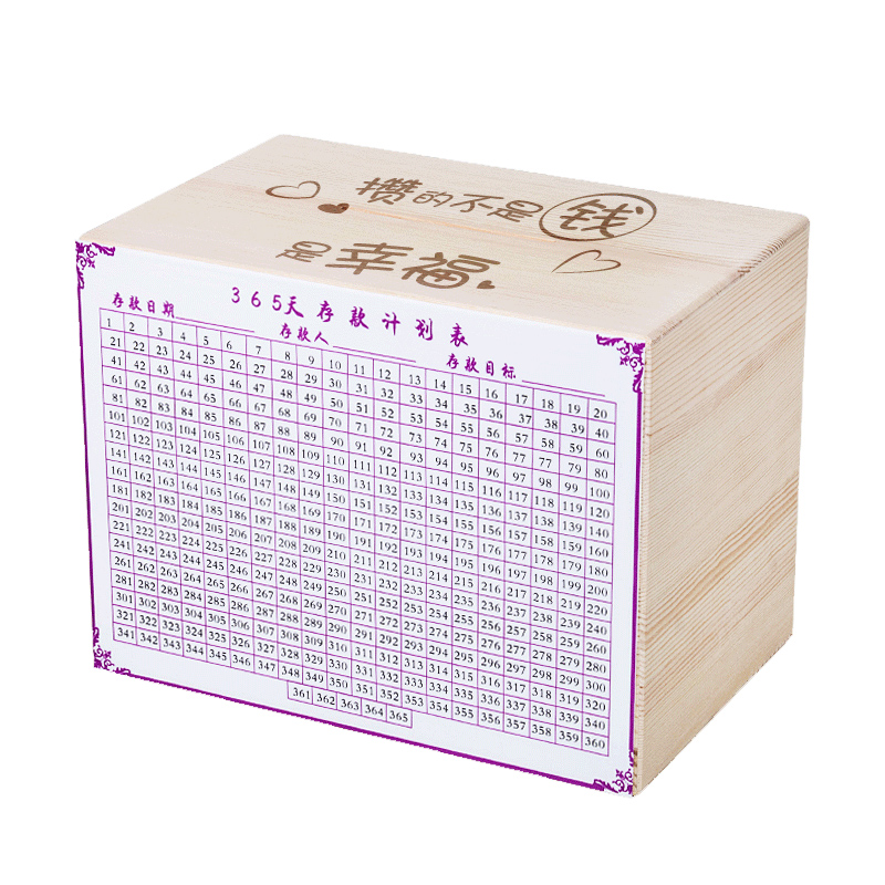 大人用储蓄存钱罐只进不出不可取儿童创意防摔P365天计划表箱网红 - 图2