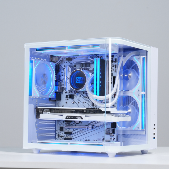 Shuoyi Kunpeng CH2+ desktop computer ATX main case white side transparent sea view room small game 240 water cooling