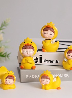 创意卡通可爱小黄鸭客厅家居摆件装饰品办公室桌面创意小摆设女生