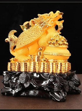 速发聚财龙龟摆件招财镇宅金龟聚宝盆室玄装饰办公家居关桌面开业