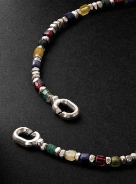 MAOR 男士 手链 Percep 纯银玛瑙石珠饰手链