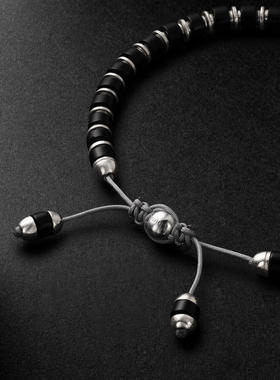 MAOR 男士 手链 Sapet 纯银银色,玛瑙绳子手链