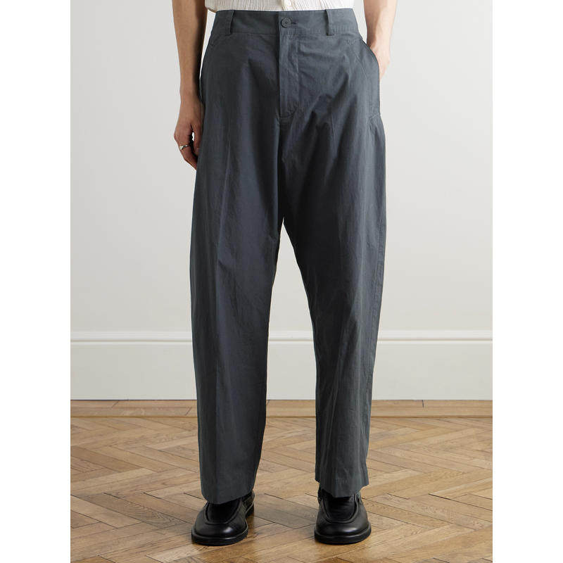 Studio Nicholson 男士 FW25 长裤 Mura 直筒棉质府绸裤子 - 图1