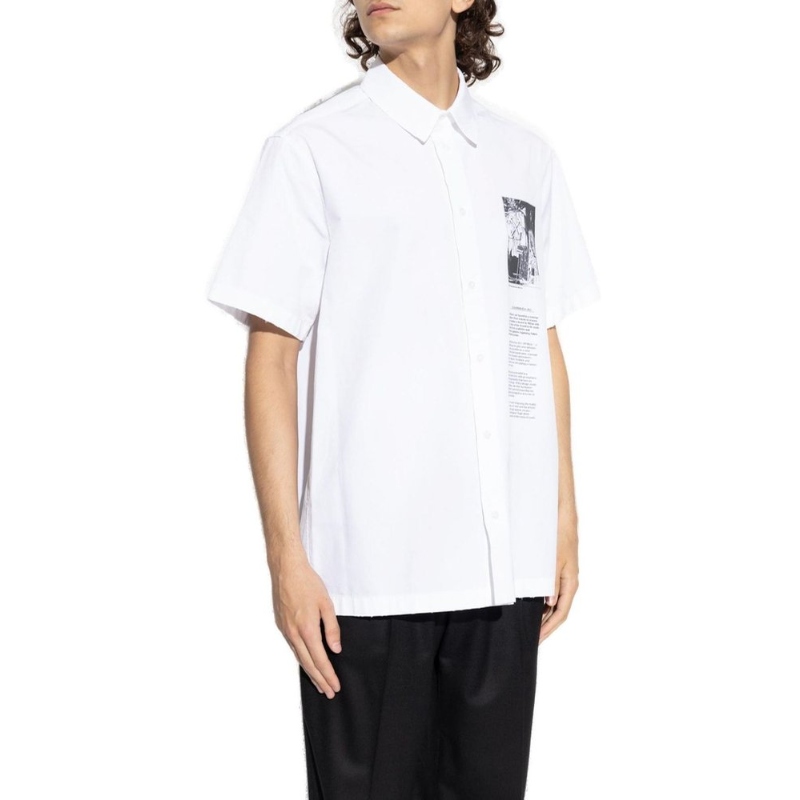 [秋冬新品]Off-White 男款米白色圖案印花短袖襯衫 迷衣时尚 - 图0