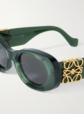 Loewe 男士 SS26 太阳镜 Anagram 椭圆框醋纤太阳眼镜