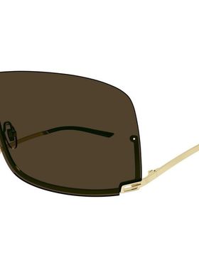 Gucci古驰男士 秋冬新品 太阳镜 金色 Mask-Shaped 太阳镜