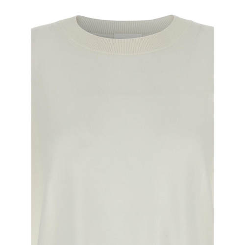 Parosh 女士 SS25 毛衣 白色长袖圆领羊毛真丝混纺女士毛衣 - 图1