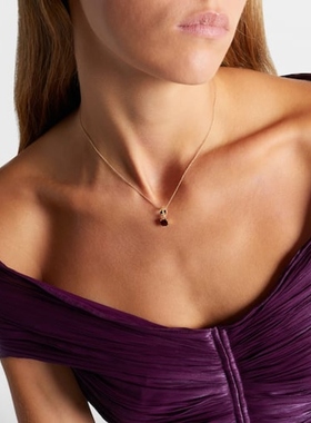 STONE AND STRAND 女款10kt 金色吊饰暗红色项链 迷衣时尚