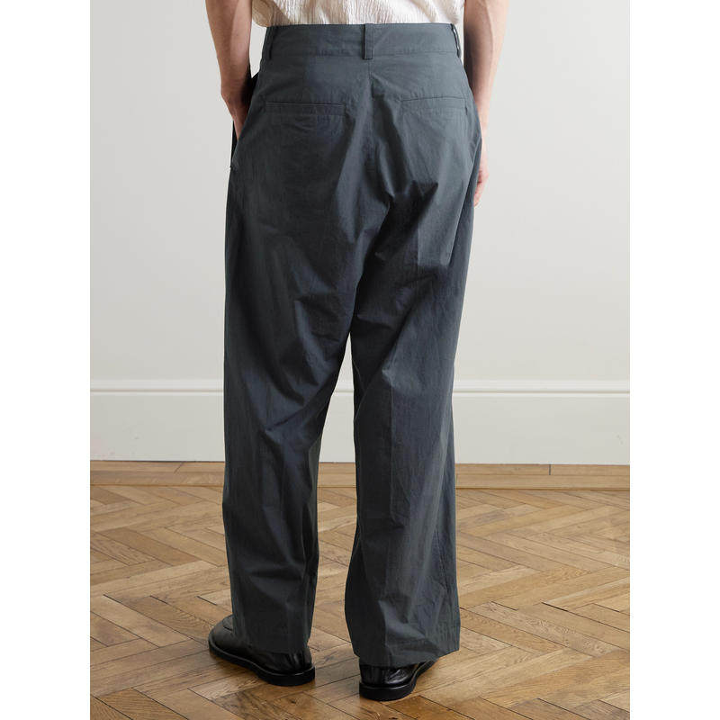 Studio Nicholson 男士 FW25 长裤 Mura 直筒棉质府绸裤子 - 图2