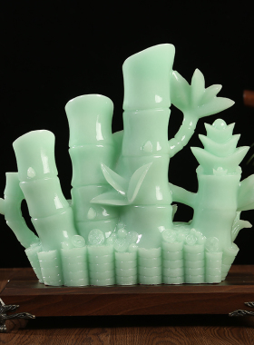 财富节节高竹子工艺品招财金蟾摆件酒柜电视柜玄关装饰品开业礼品