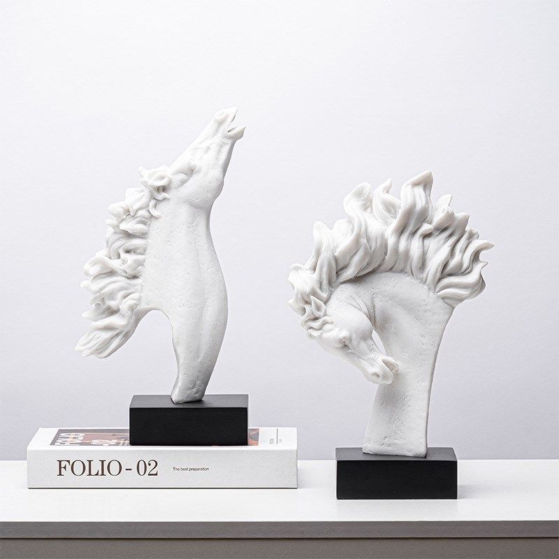 简约创意雕塑马头摆件办公室桌面装饰品样板间书架动物轻奢摆设品,淘宝优惠券,粉丝福利购,淘宝优惠卷