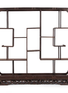 鸡翅木博古架紫砂壶茶壶架子中式多宝阁实木摆件家居饰品摆件装饰