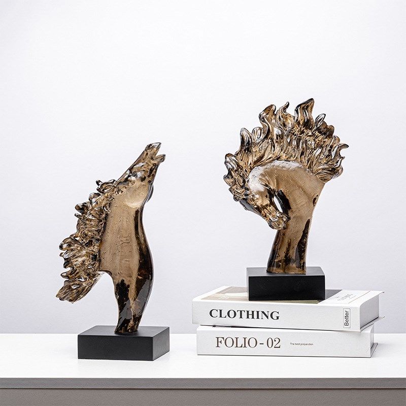 简约创意雕塑马头摆件办公室桌面装饰品样板间书架动物轻奢摆设品,淘宝优惠券,粉丝福利购,淘宝优惠卷