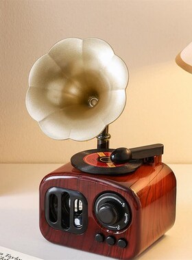 复古留声机八音盒怀旧摆件家居玄关客厅电M视柜酒柜房间改造小物