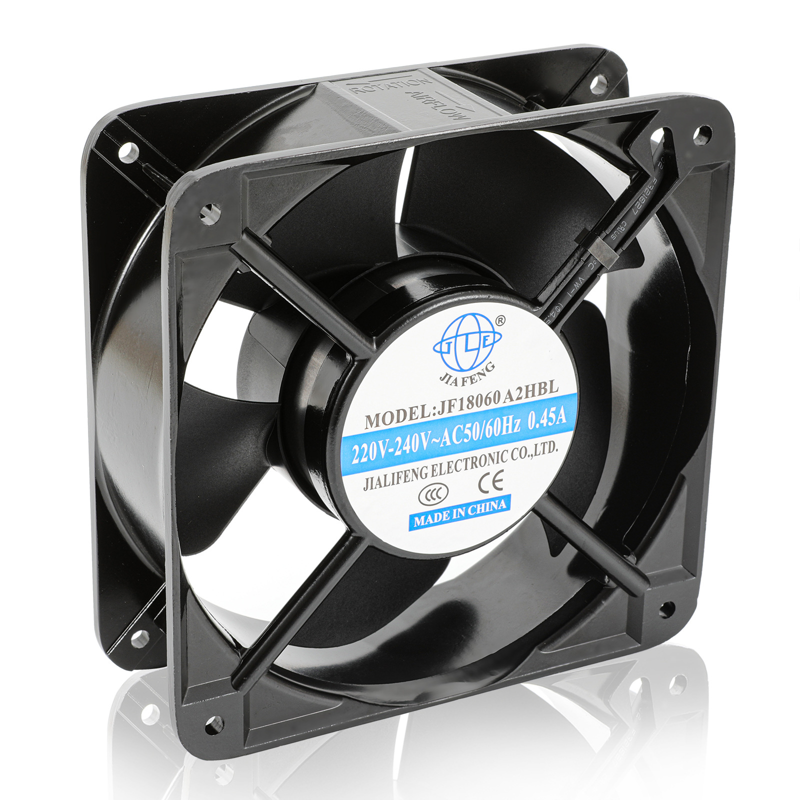 Factory direct supply AC cooling fan 18060 chassis cabinet double ball AC220V pure copper axial flow fan