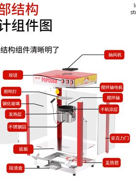 爆米花机商用全自动美式球形爆谷机爆玉米花机膨化机爆谷机器高效