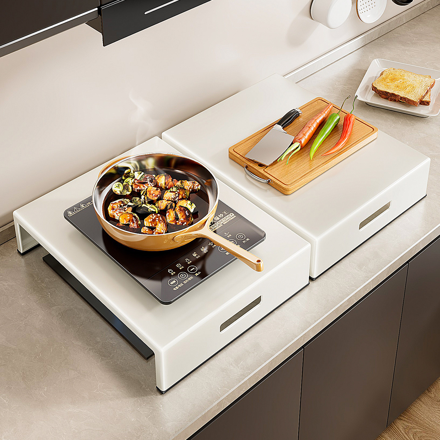 厨房燃气灶盖板罩煤气灶台改造电磁炉支架台面调料收纳菜板置物架,淘宝优惠券,粉丝福利购,淘宝优惠卷