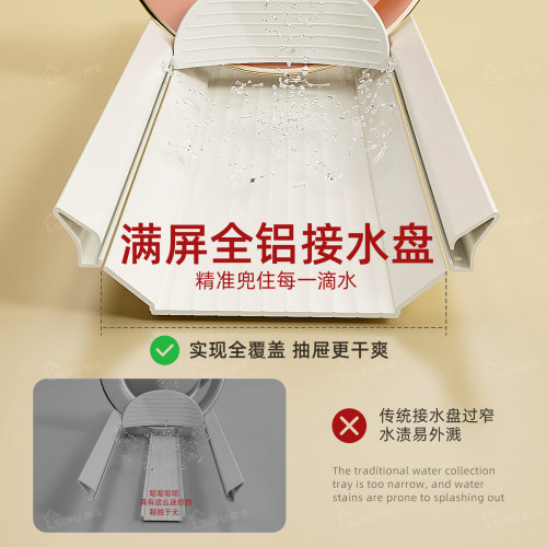 束丰厨房碗碟置物架沥水篮碗架碗柜内抽屉内置盘子筷勺放碗收纳架 - 图3