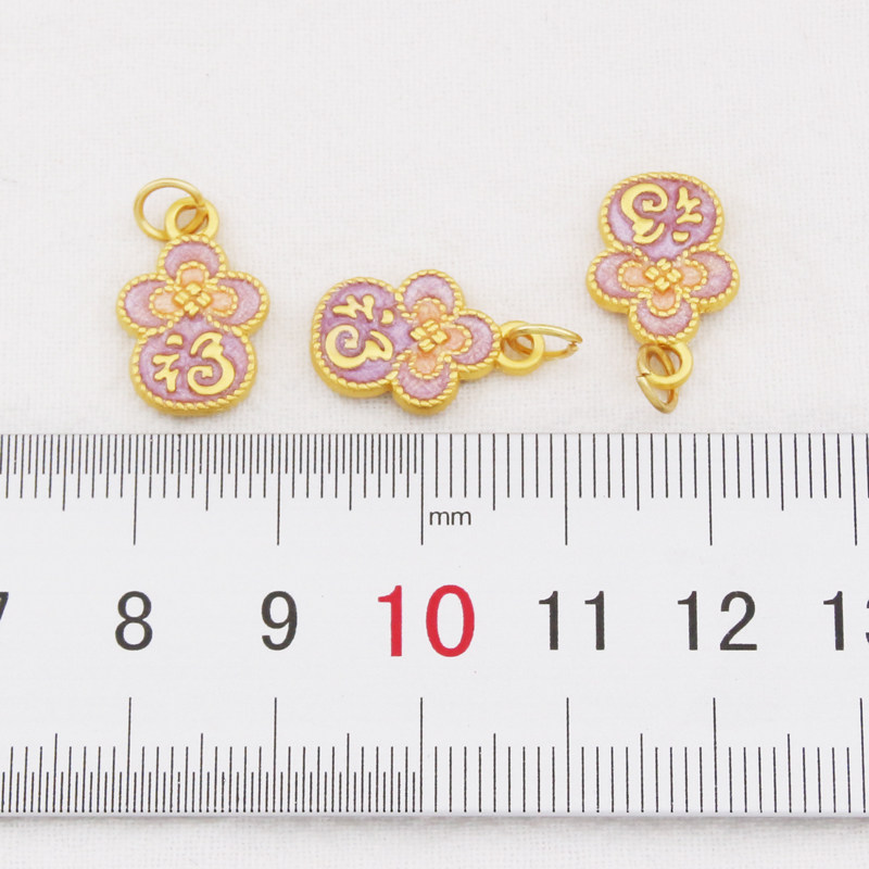 久不掉色古法哑金滴油福花葫芦吊坠隔珠手链项链配饰手工编织吊坠,淘宝优惠券,粉丝福利购,淘宝优惠卷