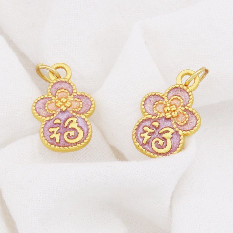 久不掉色古法哑金滴油福花葫芦吊坠隔珠手链项链配饰手工编织吊坠,淘宝优惠券,粉丝福利购,淘宝优惠卷