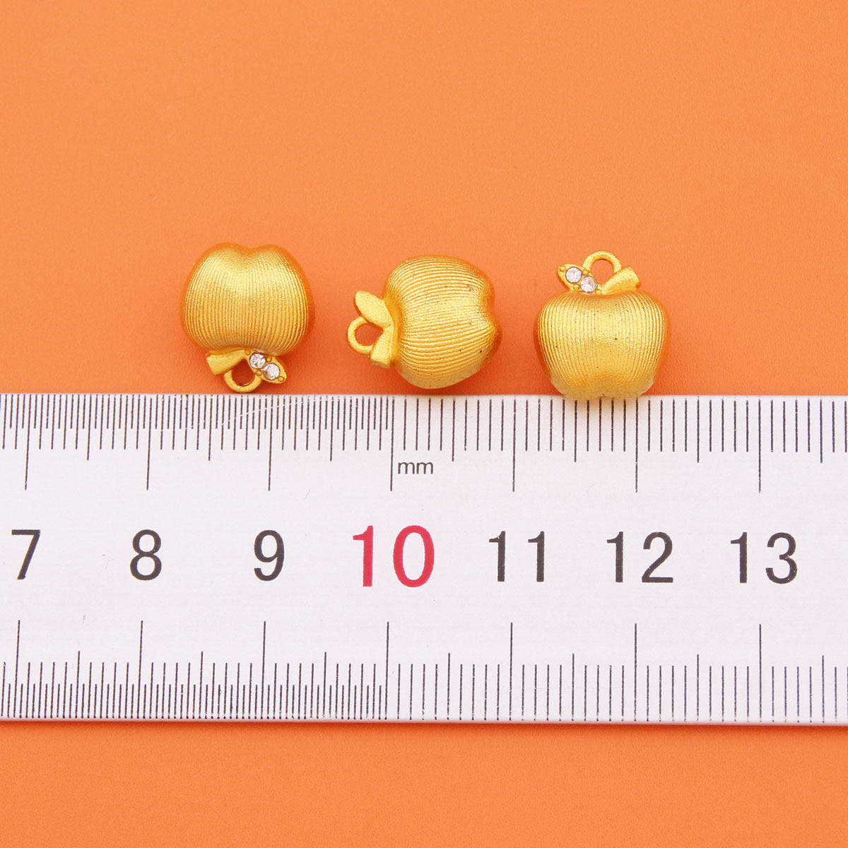 保色金拉丝苹果吊坠镶嵌款挂坠手工编织手链项链diy饰品配件批发,淘宝优惠券,粉丝福利购,淘宝优惠卷