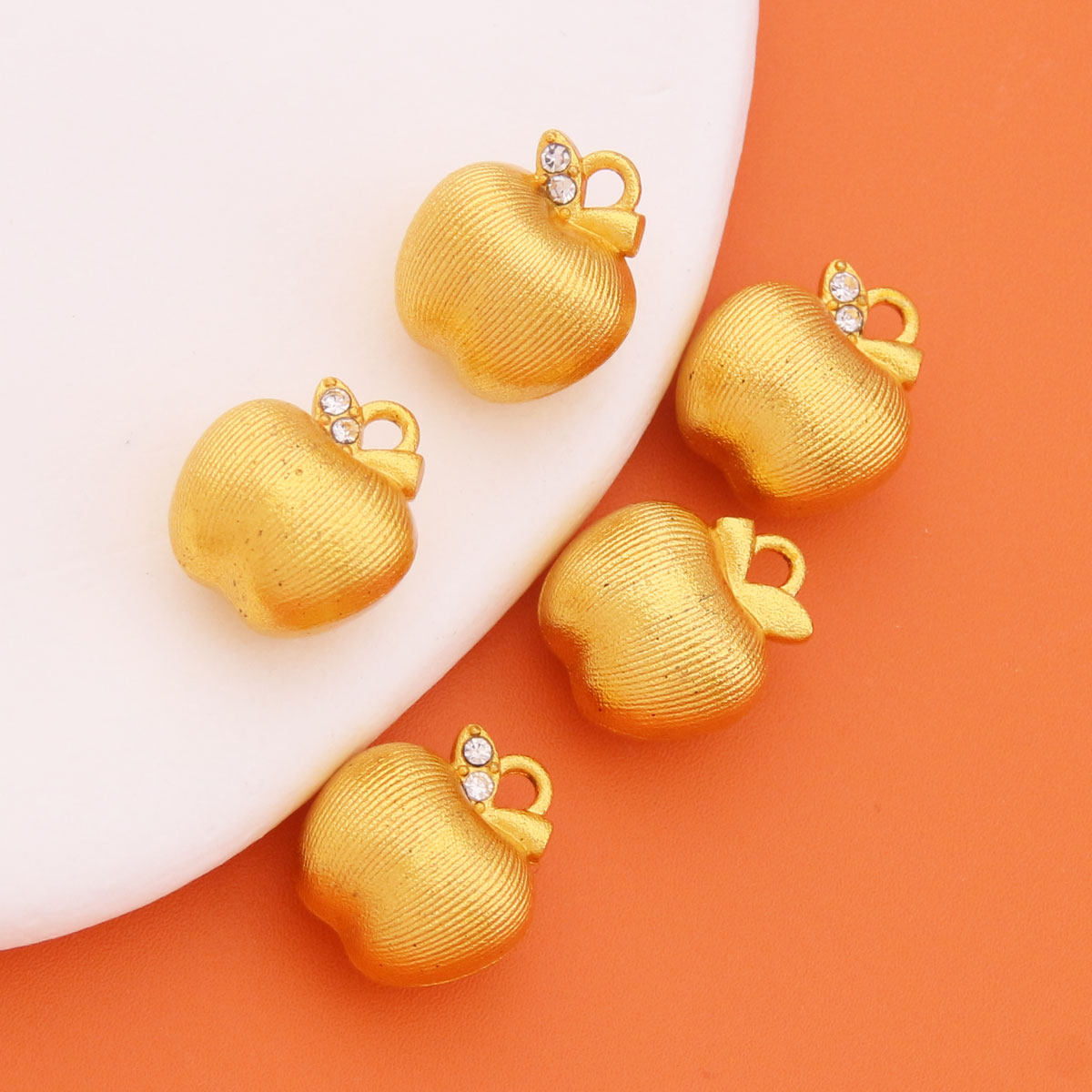 保色金拉丝苹果吊坠镶嵌款挂坠手工编织手链项链diy饰品配件批发,淘宝优惠券,粉丝福利购,淘宝优惠卷