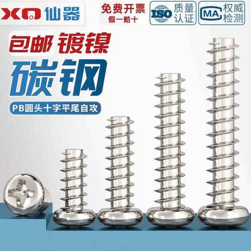 PB加硬铁镀镍圆头十字平尾自攻螺丝盘头电子木牙小螺钉M1M2M3M4M5 - 图2