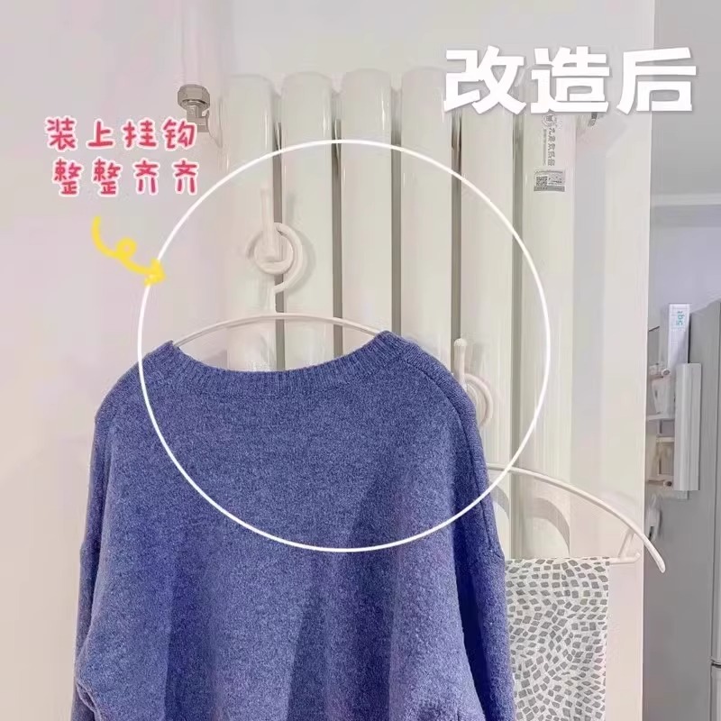 暖气片挂钩晾衣架免打孔晾晒神器衣服挂架置物架衣服烘干固定挂钩 - 图3